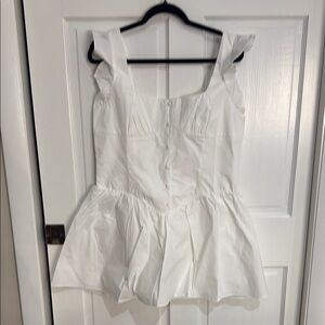 Amanda Uprichard White Peplum romper